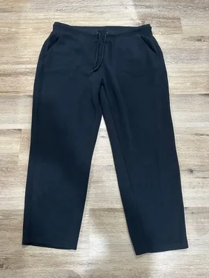 Ladies Black Drawstring lounge straight leg Pants Size XL thumbnail 1