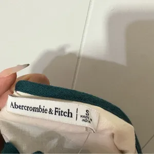 NWT Abercrombie & Fitch Linen Blend Abstract Mini Dress Green White S thumbnail 11