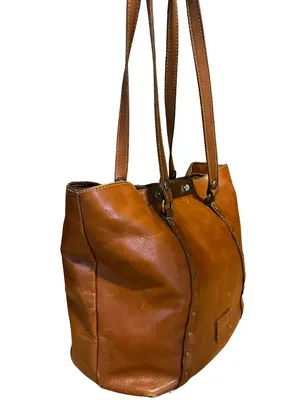 Patricia Nash Cognac Brown Leather Benvenuto Large Shoulder Bag thumbnail 8