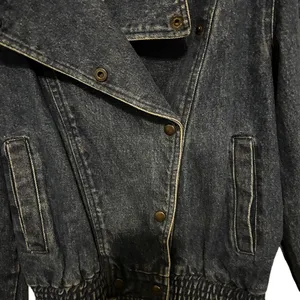 Vintage dark denim moto style jacket size medium thumbnail 4