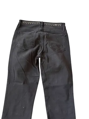 FRAME Le High Straight Studded Black Jeans Size 27 thumbnail 2