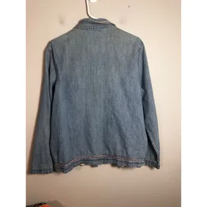 Vintage Bobbie Brooks Floral Embroidered Denim Jacket Medium Wash Cotton‎ Large thumbnail 5