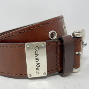 Calvin Klein Vintage Y2K Brown Leather Belt Size Small thumbnail 3