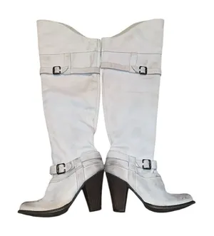 Mia Limited Edition Dirty White Knee Boots Size 9 M thumbnail 1