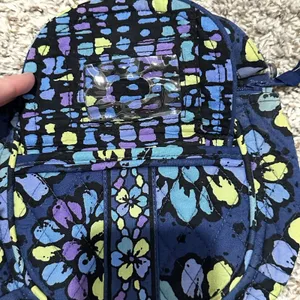 Vera Bradley Night and Day Floral Quilted Cotton Crossbody Bag Blue Purple Lime thumbnail 3