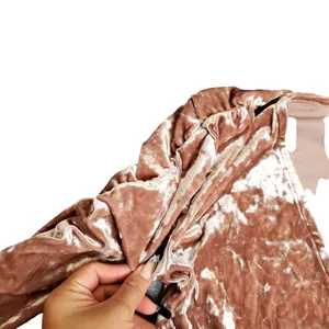 Leith Pink Velvet Long Sleeve Wrap Dress‎ thumbnail 3