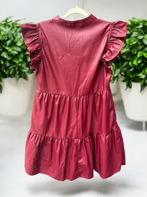 Entro Faux Leather Tiered Dress Small thumbnail 2