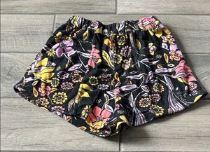 Free People High Waist Floral Shorts - Black, Pink, Yellow thumbnail 1