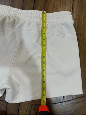 Women's Cream Drawstring Athletic Shorts Size L thumbnail 5