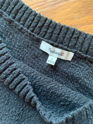 Madewell Black One-Shoulder Cropped Sweater Tank Cotton Women Size Large thumbnail 3
