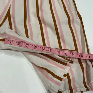Anthropologie Striped Pull On Shorts Medium Pink Brown Casual Summer Shorts thumbnail 7