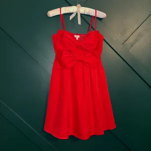 TCEC Red Mini Dress with Double Bow Front thumbnail 3