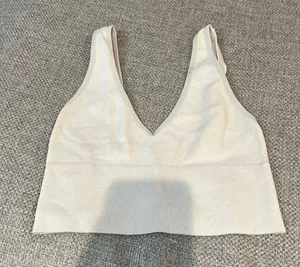 MOVING SALE White ribbed vneck ribbed tank thumbnail 4