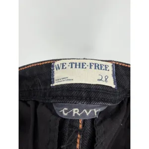 Free People We The Free Denim Shorts CRVY High Rise 28 Black Boho Festival thumbnail 5