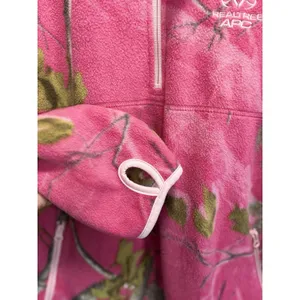 Realtree Pink/Green Pullover Long Sleeve Fleece Size XL APC‎ 1/4 Zip Beanie thumbnail 2