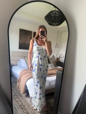 Rumored Satin Maxi dress Blue thumbnail 3