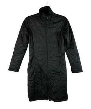 Patagonia Jacket Womens Sz XS Black Quilted‎ Long Insulated MOR Coat Floral thumbnail 1