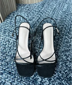 Amazon Black strappy kitten heels thumbnail 2
