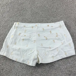 Gold Pineapple‎ Linen Blend Shorts Coastal Vacation Resort Women 4 Preppy Beachy thumbnail 8