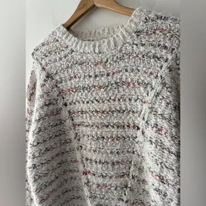 Altar’d State Lovely‎ Lash Cable Sweater Crewneck Pullover White Multicolor Soft thumbnail 5