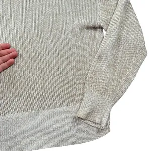 J. Crew‎ Size Small Marled Knit Crewneck Sweater Tan Cream Long Sleeve Coastal thumbnail 4