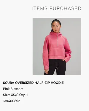 Lululemon Scuba Oversized Half-Zip Hoodie in Pink Blossom thumbnail 4