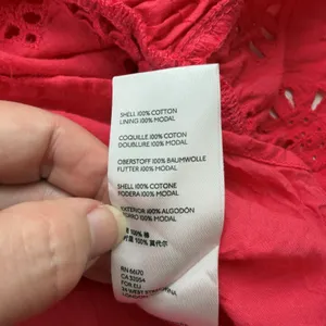 by Anthropologie Dani Coral Red Lace Eyelet Bell Sleeve Ruffle Dress Sz 0 thumbnail 9