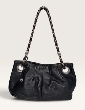 Brighton Baretta Black Pebbled Leather Shoulder Bag thumbnail 1