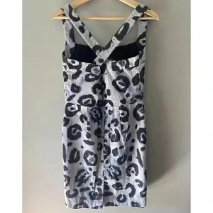 Vince Camuto Blue Leopard Cotton Dress‎ Size 10 thumbnail 4