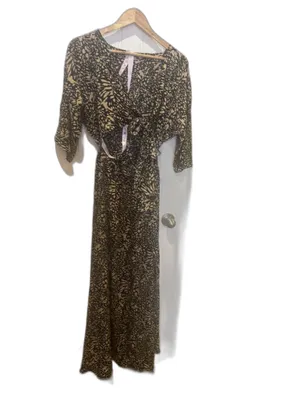 BALTIC BORN Morlana Maxi Dress | Black + Tan Print SIZE S thumbnail 3