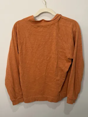 Lilla P Burnt Orange Cotton Slub Pullover Top Womens Size Medium Long Sleeve thumbnail 4
