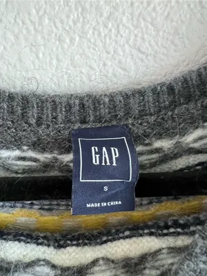 GAP Women's Circular Fair Isle Sweater Heather‎ Charcoal Fisherman Nordic Winter thumbnail 3