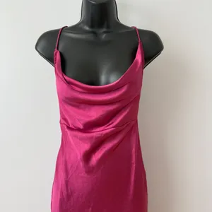 Lioness Revolve S Magenta Pink Satin Cowl Neck Maxi Dress Feminine Dainty Formal thumbnail 3