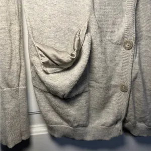 Guinevere X Anthropologie Grey Wool & Silk Blend Cardigan Size Small thumbnail 4