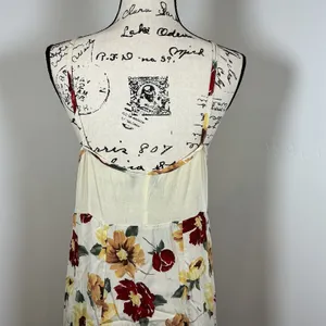 Vtg Positive Attitude Floral‎ Maxi Dress Cream Cottagecore Prairie Sundress USA thumbnail 5