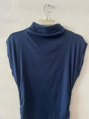 Michael Stars Gia Mock Navy Blue Ribbed Dress NWT Medium‎ thumbnail 3