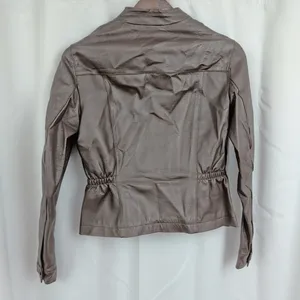 Newport News Vintage Ladies' Scrunch Waist Brown Leather Jacket 4 thumbnail 8