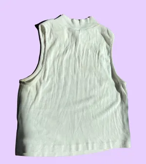 White mock turtle neck cropped tank top 🔥 thumbnail 1