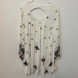 Free People Embroidered Oxford Mini Dress Size Large White Beach Boho thumbnail 8