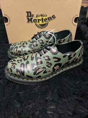 DR MARTENS 1461 distorted leopard animal print leather lace up oxfords shoes women’s 9 new thumbnail 2