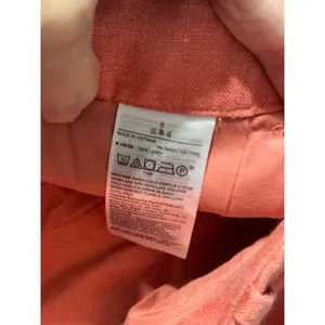 Banana Republic Lina Straight Linen Pant Coral High Rise‎ Relaxed 6 882876-04 thumbnail 6