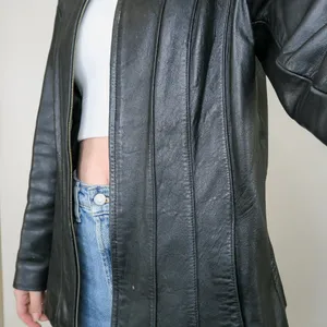 Vintage 90s Fourteen Zero Black Leather Jacket thumbnail 7
