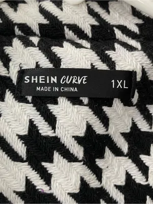 SHEIN Houndstooth Belted Sleeveless Jacket thumbnail 5