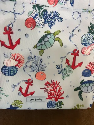 New Vera Bradley Lighten Up Sea Turtles Large Insulated Cooler Beach Bag Picnic thumbnail 12
