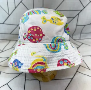 Fresh Produce Bucket Hat One Size‎ White Tropical Fish Print Cotton Sun Hat thumbnail 1