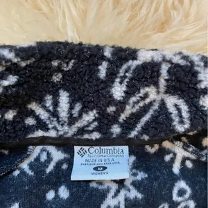 Columbia Rare 90s vintage high pile fleece Sherpa fleece floral full zip jacket thumbnail 4