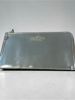 kate spade New York Lucy Metallic Silver L Zip-Around Wristlet new thumbnail 2