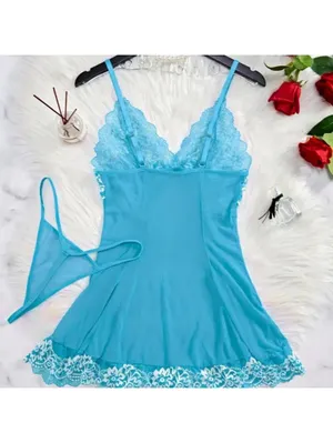 NWOT Sexy Lace Sleepwear Dress Backless Adjustable Strap Slip Dress Nightgown thumbnail 3