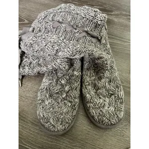 UGG Mahalya Boot Gray Knit Sweater Lace-Up Knee-High Boots Womens Sz 7 thumbnail 7