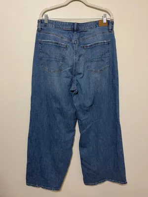 American Eagle Super High Rise Baggy Wide Leg Jeans Size 14 thumbnail 8